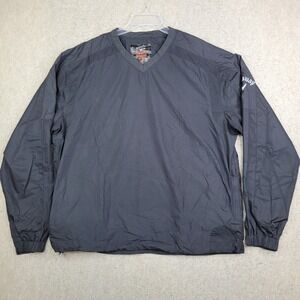 Callaway Tour Authentic V Neck Windbreaker Pullover Men L Black Golf Performance